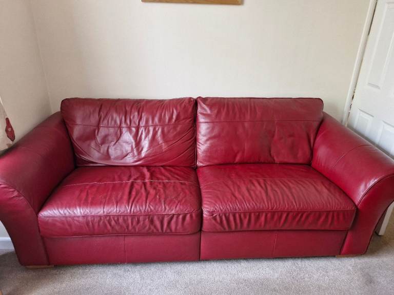 Free red leather sofa