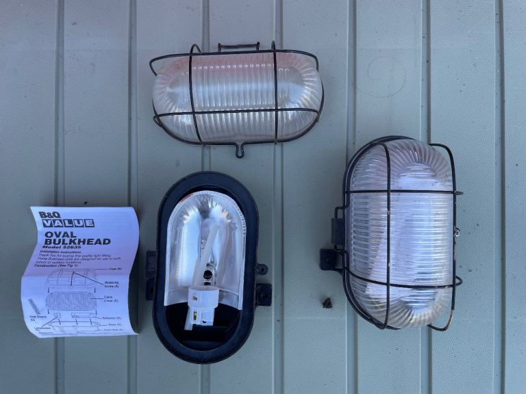 B&Q Oval Bulkhead Lights (Set of 2) - As Good As New