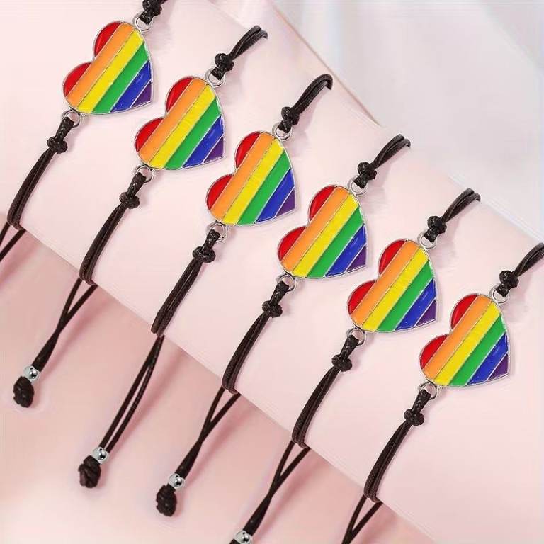 Bracelets, LGBT Rainbow Heart Bracelets, Friendship Bracelets, Party, Festival