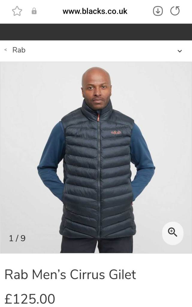 image for RAB Mens Cirrus Insulated Vest Gilet Bodywarmer 