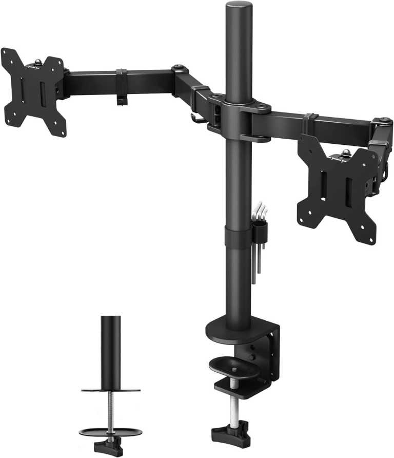 BONTEC Dual Monitor Arm Desk Mount for 13–27 Inch Computer Screens