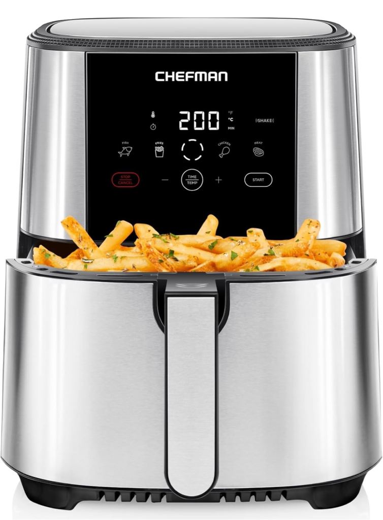 image for Chefman TurboTouch Air Fryer, One-Touch Digital Controls And Shake Reminder, 4.75 Litre