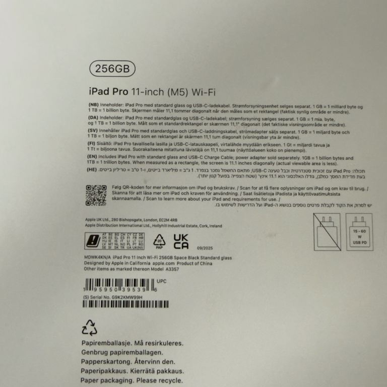 Apple iPad Pro 11-inch (M5, 2025)256GB