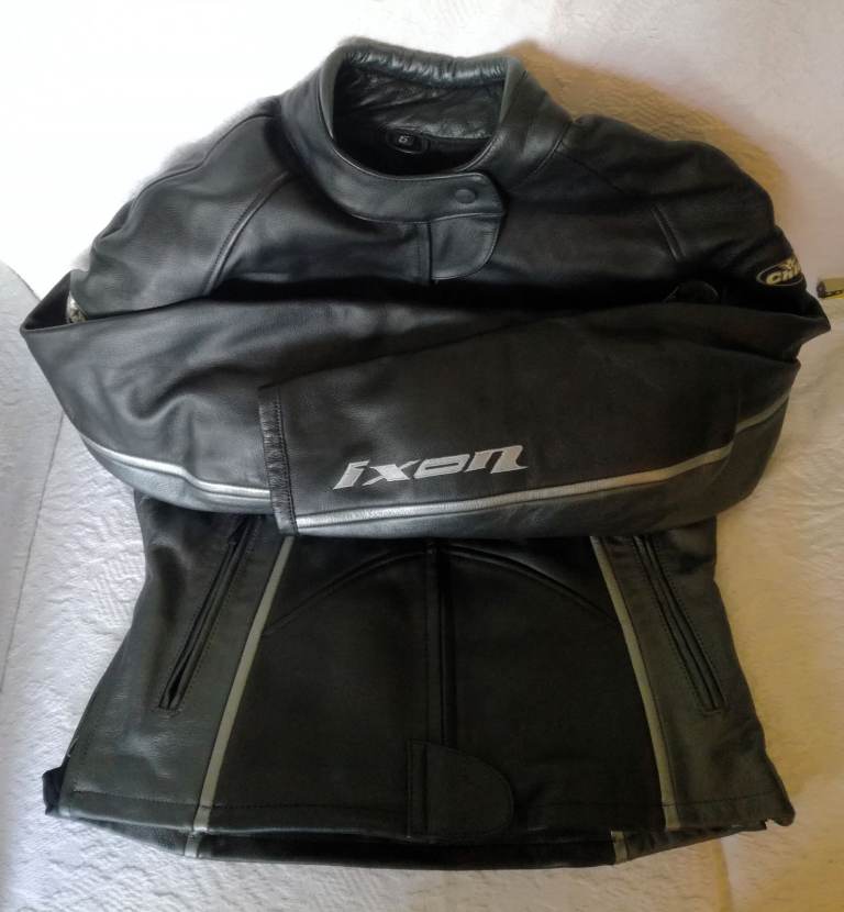 NEW VIXON CHICANE Black Grey Silver Leather Motorbike Jacket Motorcycle Jacket Zipped Women Size 5  