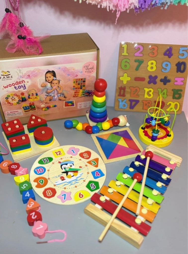 Big Wooden Toy Bundle - Stacking, Puzzles & Xylophone
