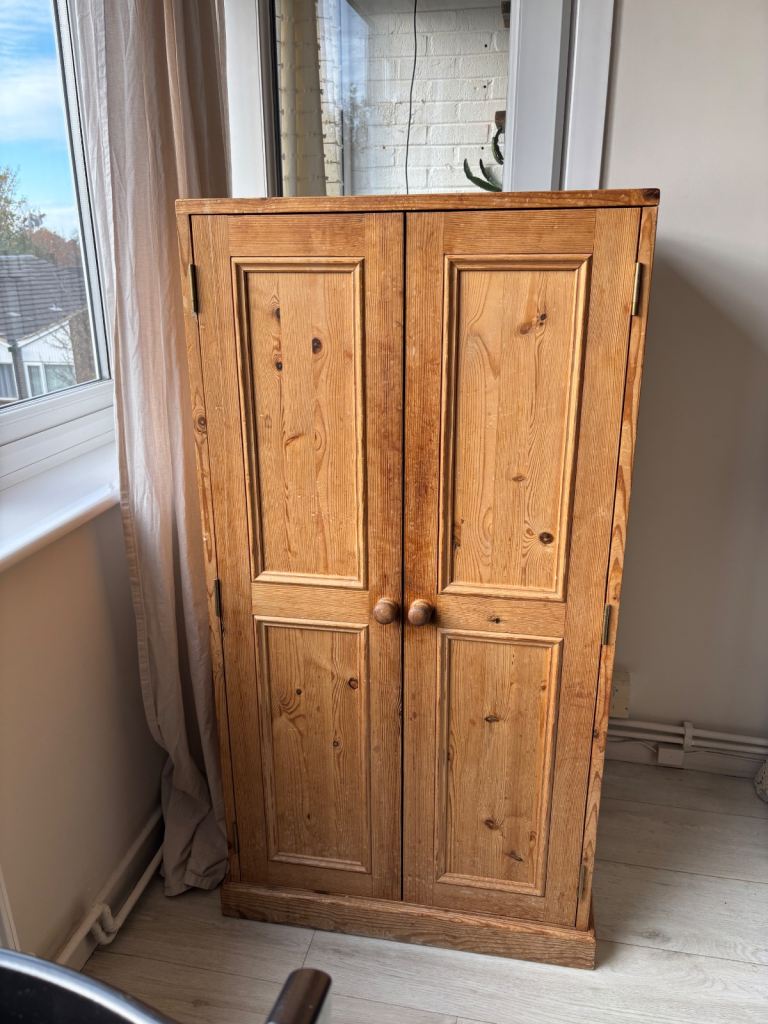 image for Vintage handmade solid pine cupboard