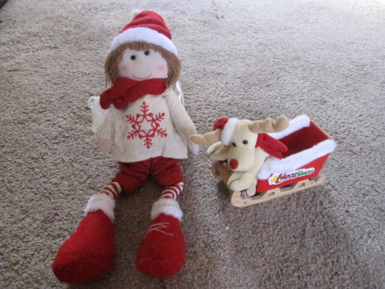 Long legged rag doll & Reindeer sleigh brand new!