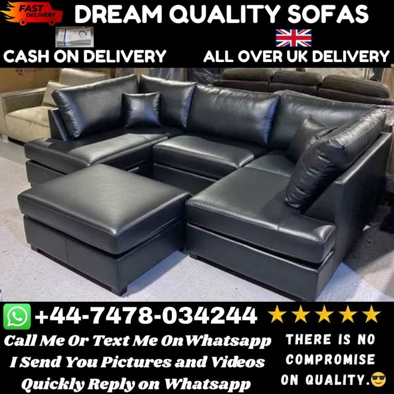 Brand New Luxury Leather U-Shape Sofa – Massive Sale Price, Limited Time Only