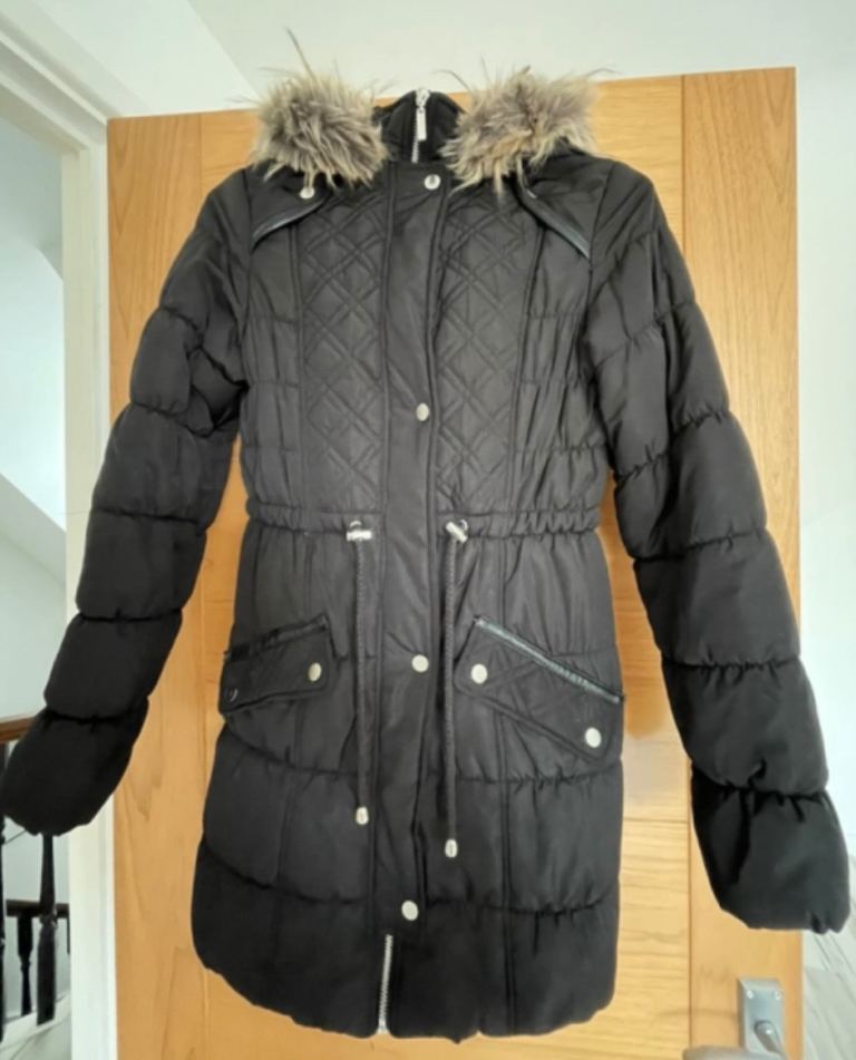 Coat with hood, size 8
