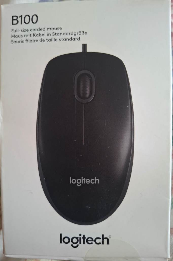 Logitech B100 Full-Size Corded Mouse – Brand New