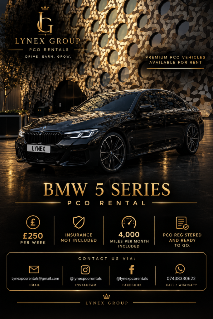 BMW 5 Series PCO Rental | Uber Exec | £250 Per Week | London