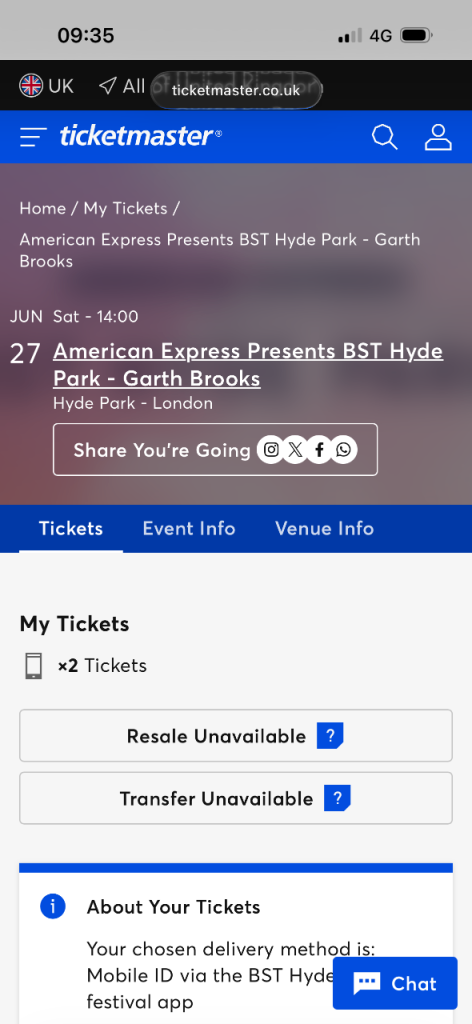 Garth brooks tickets x2 