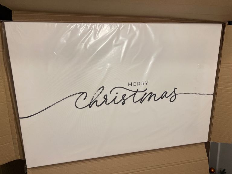 NEW Unused - The Range Large Merry Christmas Canvas Christmas Decoration