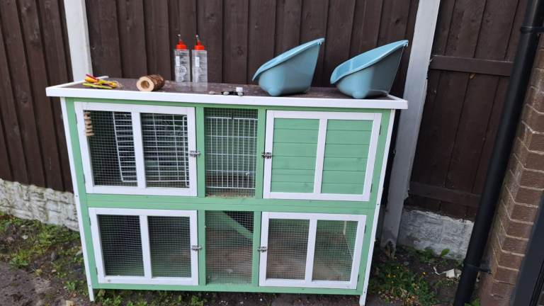 🐰 Rabbit Hutch / Bunny House with Accessories – £85 🐰  📍 Alwoodley, Leeds