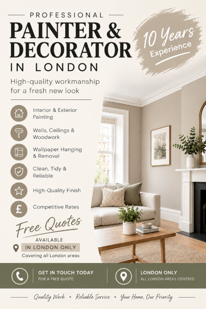 Painter and Decorator Covering the London Areas