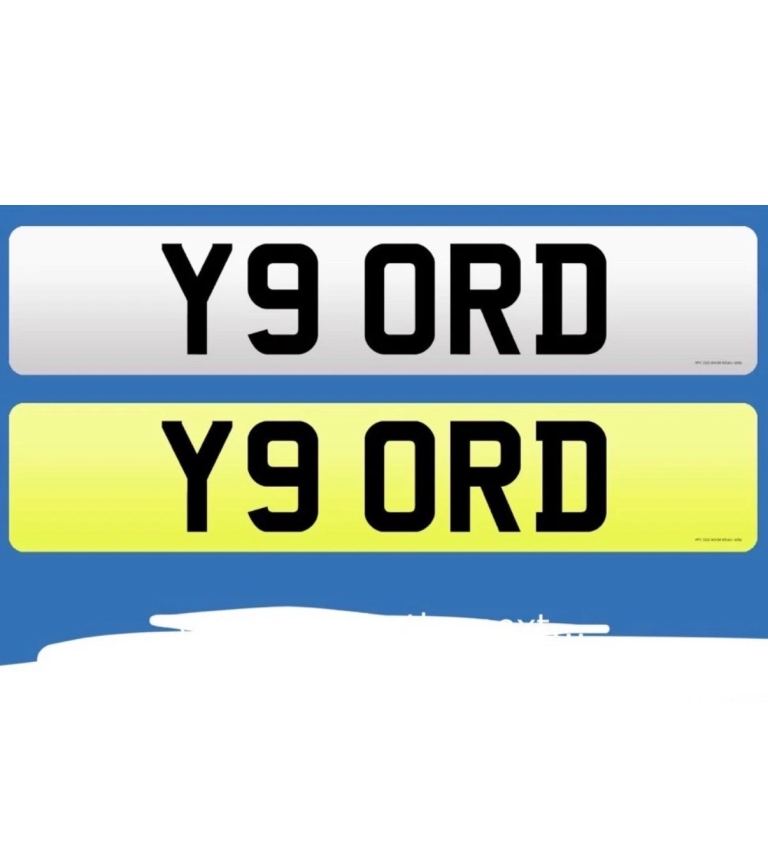 Private plate for sale Y9ORD 