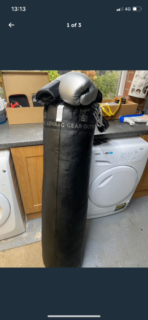 Decathlon Outshock heavy punchbag and gloves