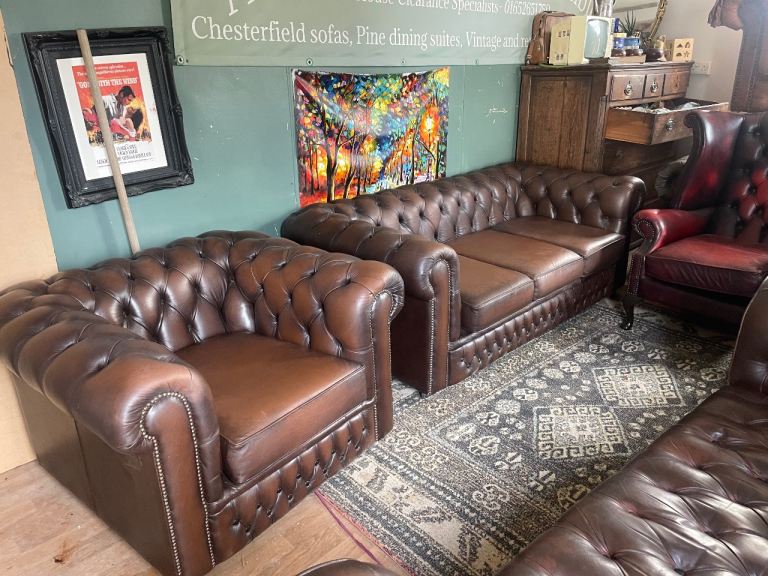 Chesterfield sofa and chair 