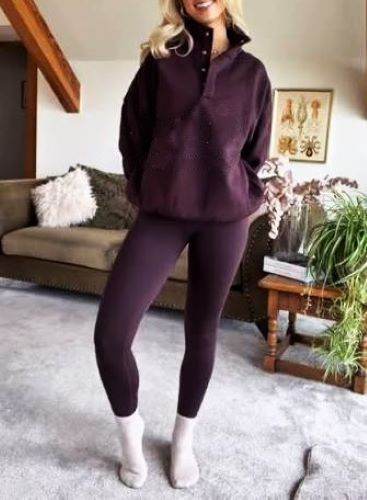 Purple Long Viscose Summer Leggings. Size 16.POST OR COLLECT!