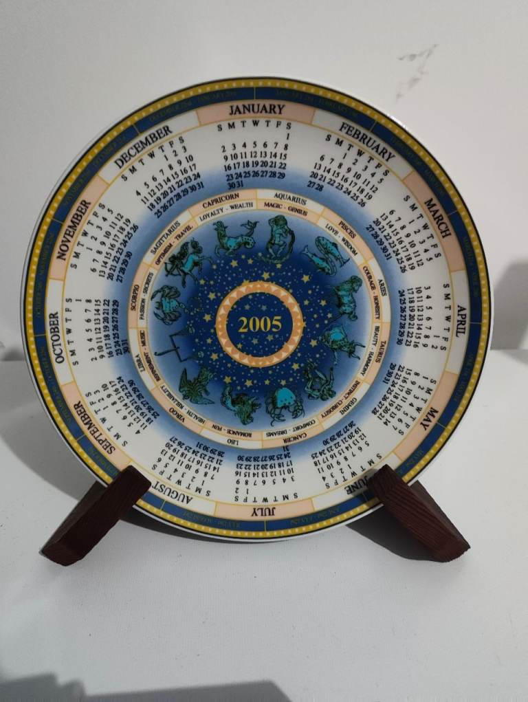 Wedgwood Daily Mail 2005 Calendar Plate – Zodiac Design, Boxed