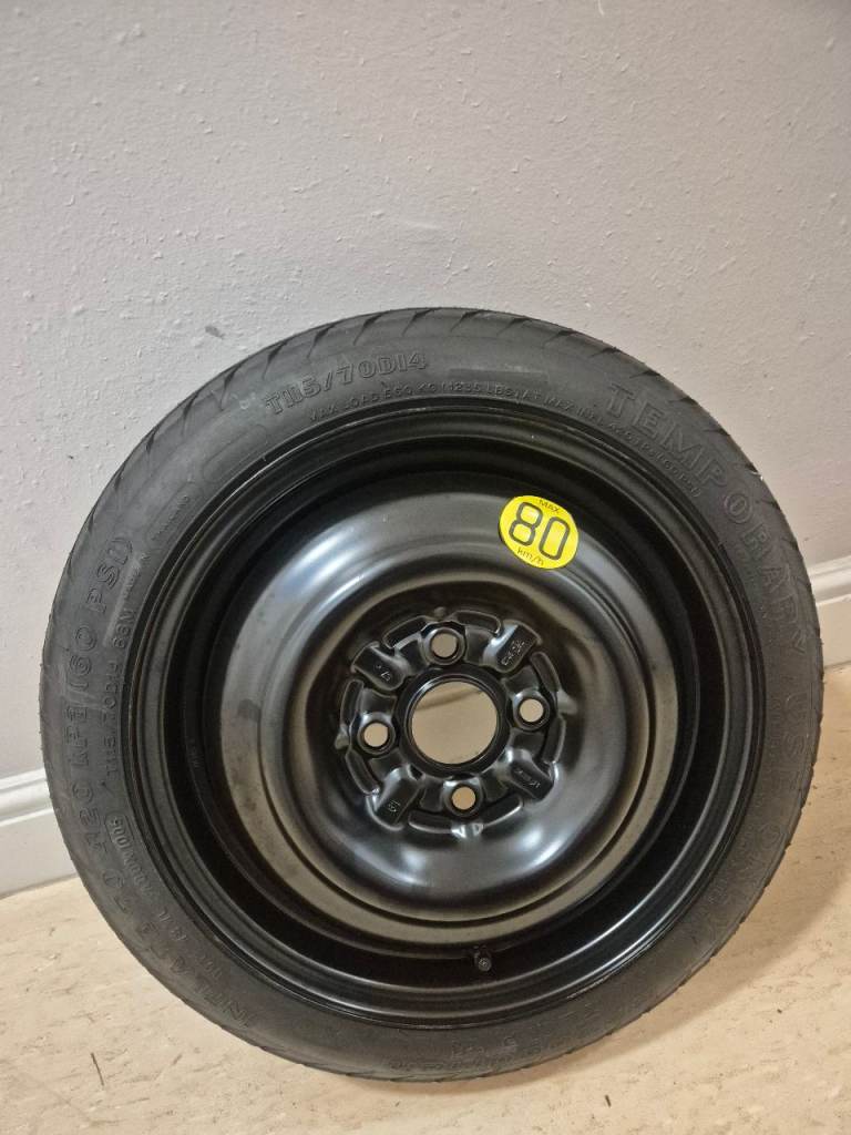 Emergency Space Saver Spare Wheel & Tyre 14” + Nuts/Bolts
