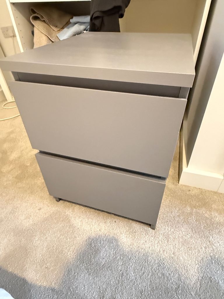 2x Grey Chest of 2 Drawers – Good Condition