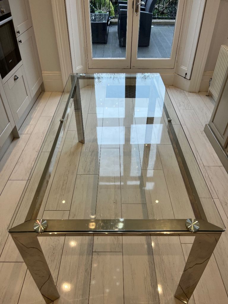 Glass dining table