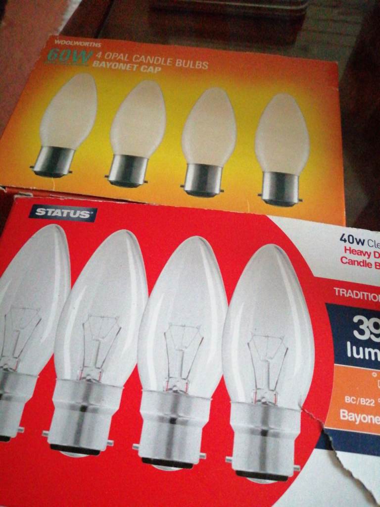 Two Boxes of Candle Bulbs As New 