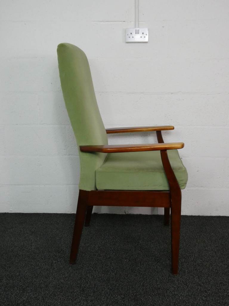 Fireside Chair with Green Fabric