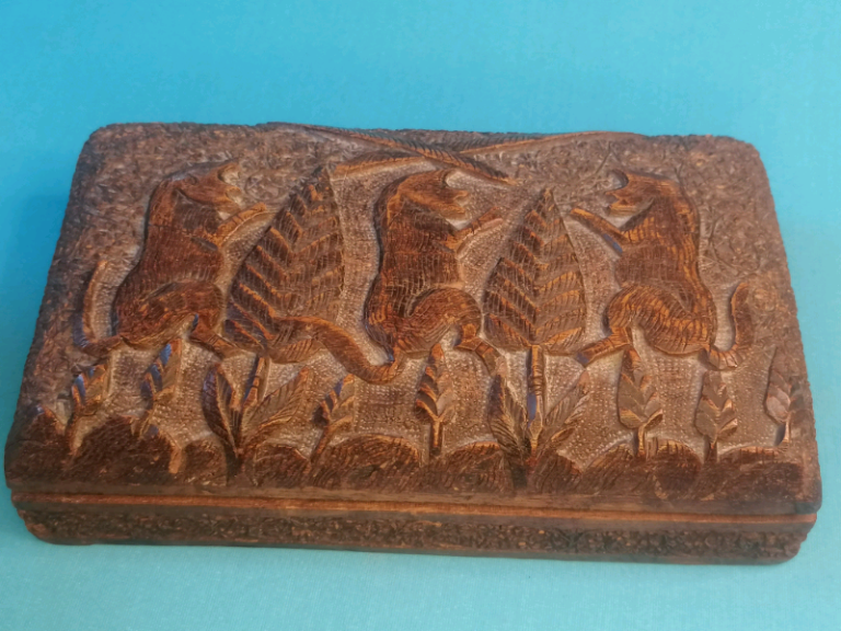 8-inch Antique trinket, Jewellery box. 