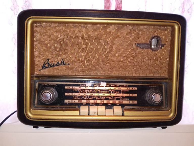 Vintage Bush Stereo Radio - Black & Gold, Fair Condition