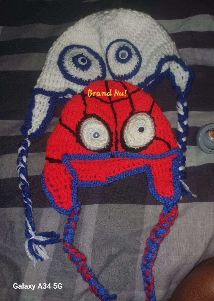 Brand New Knitted Character Hats – Spiderman & Monster
