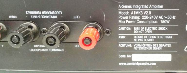 Cambridge Audio A1MK3 V2.0 Integrated Amplifier