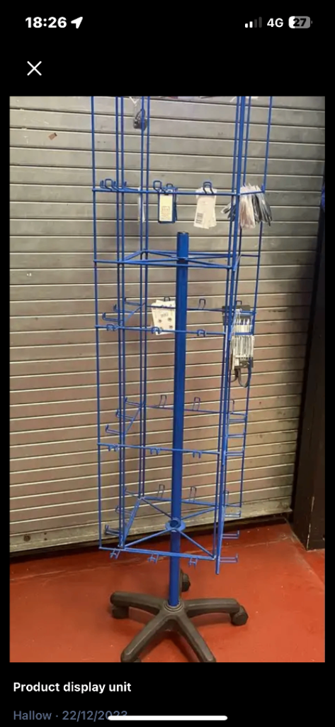 Rotating Shop Display Stand - Blue, Good Condition