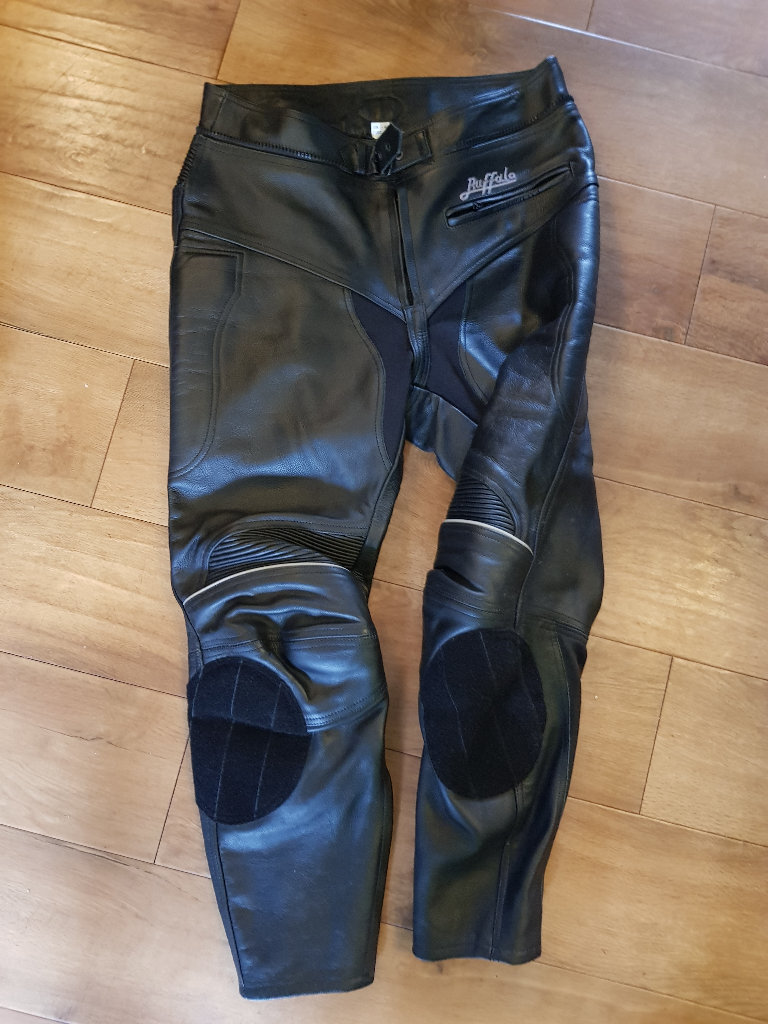 Mens motorcycle leather trousers buffalo