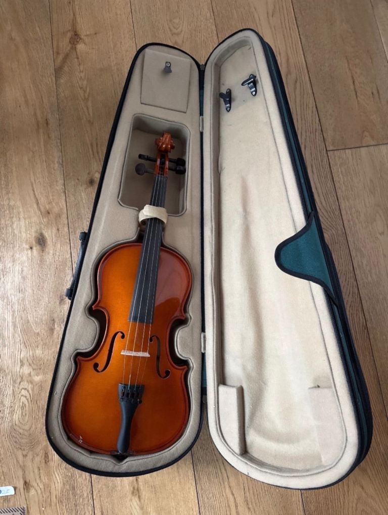 Violin without bow with case