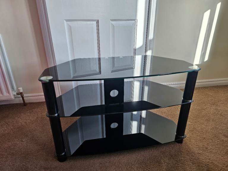 Tempered glass TV stand
