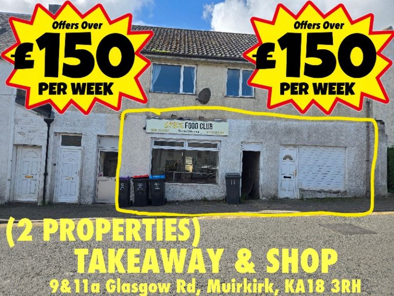 Hot Food Class 3 Indian Takeaway for rent let in Muirkirk Ayrshire