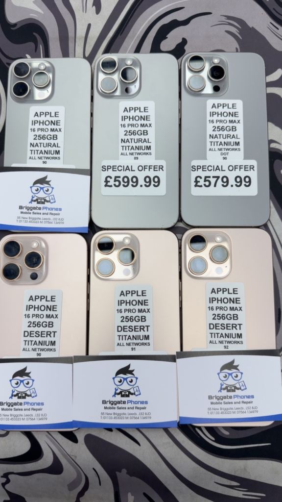 Apple iPhone 16  Pro Max 256GB – Natural Titanium & Desert Titanium