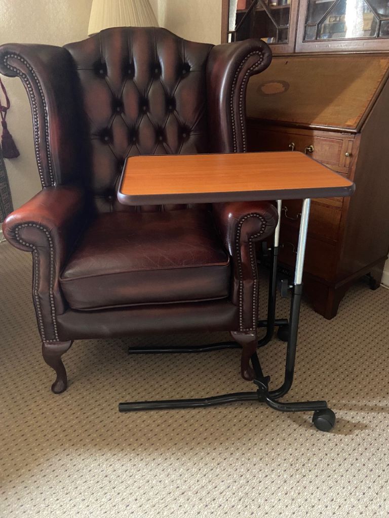 Over bed Table Side table for Chair or bedroom use adjustable height and tilt