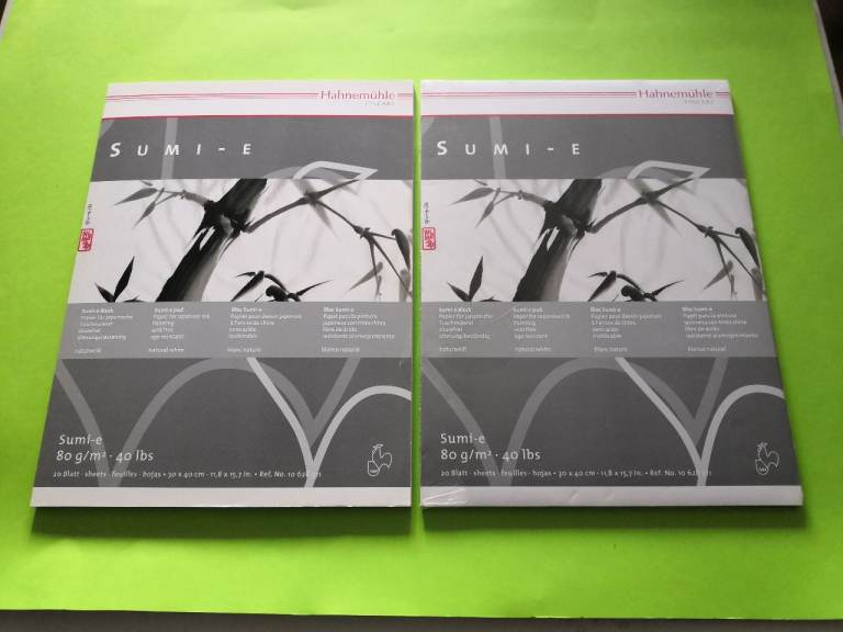 Hahnemuhle Fine Art Sumi-E Japanese Ink Paper A4 Pad : 80gsm : 24x32cm : 20 Sheets (2 packs)