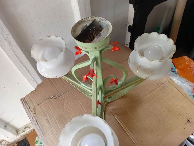 Antique Vintage - Chandelier - Pendant - Light - Solid Steel - Globe Light - Ceiling Light