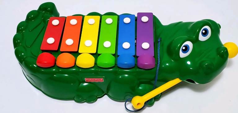 Fisher Price Crocodile Alligator Xylophone Piano Pull Along Toy Wheels
