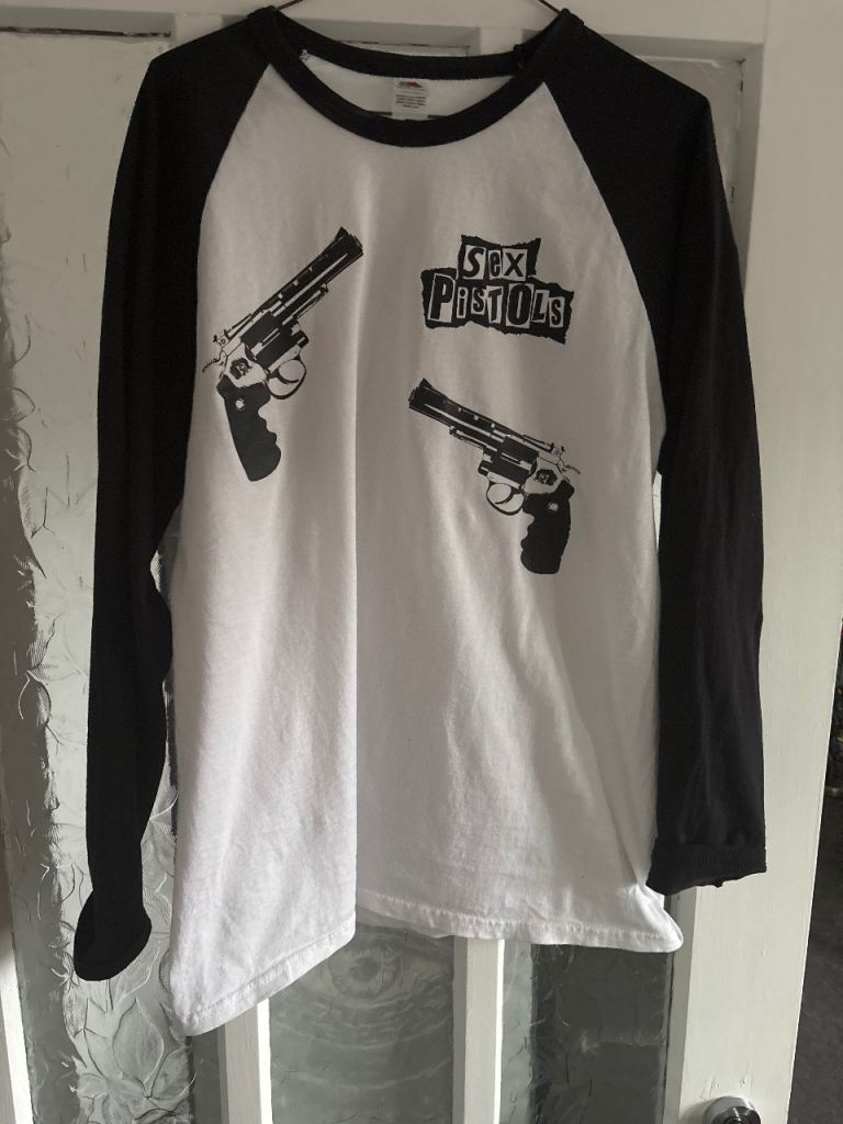 Sex Pistols Raglan T-Shirt – Black & White, Good Condition