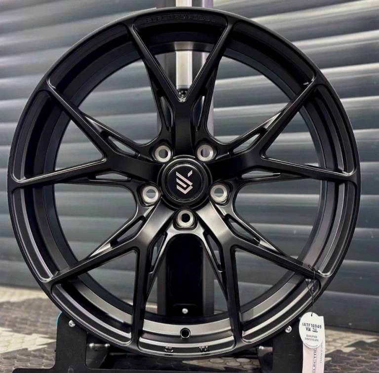 TESLA MODEL 3 4x 19'' ERO FLOW FORM SATIN BLACK 8.5J ET35 PERFORMANCE ALLOY WHEELS