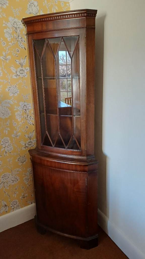 Tall corner display cabinet