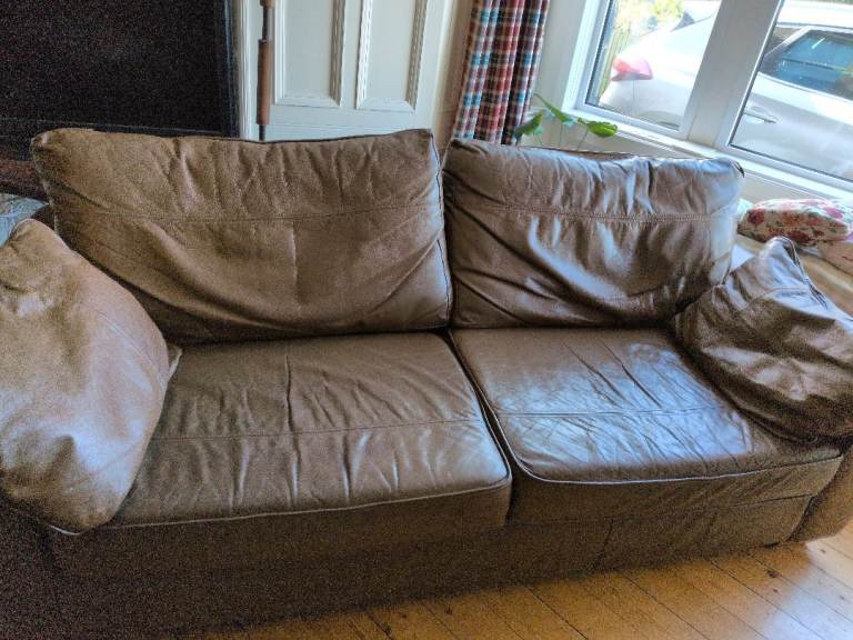Sofa Leather Brown - NEXT Brand 3 Seater Free