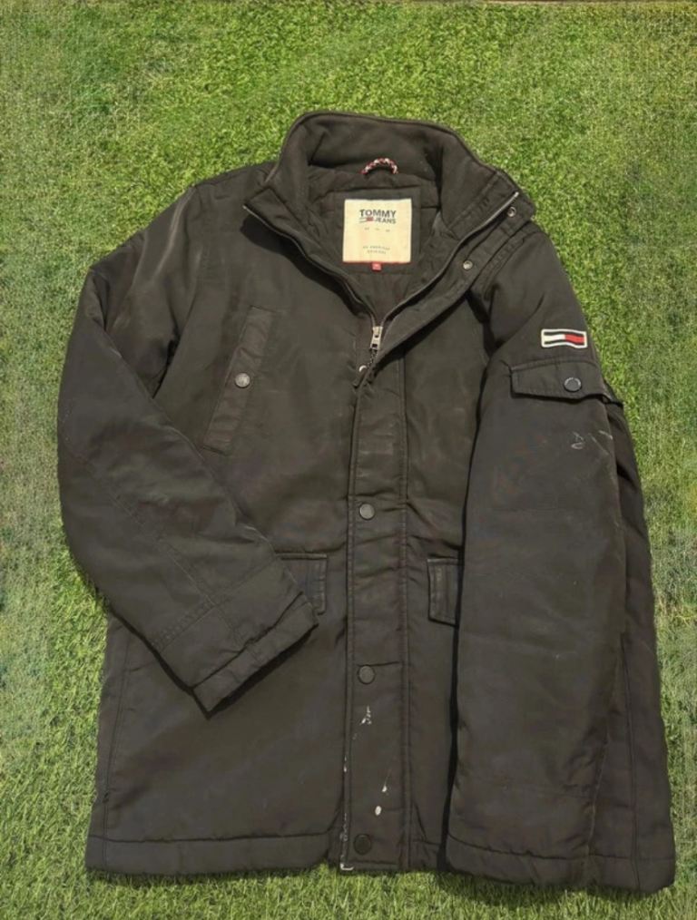 Tommy Jeans Men’s Black Padded Winter Coat Jacket – Full Zip – Size M