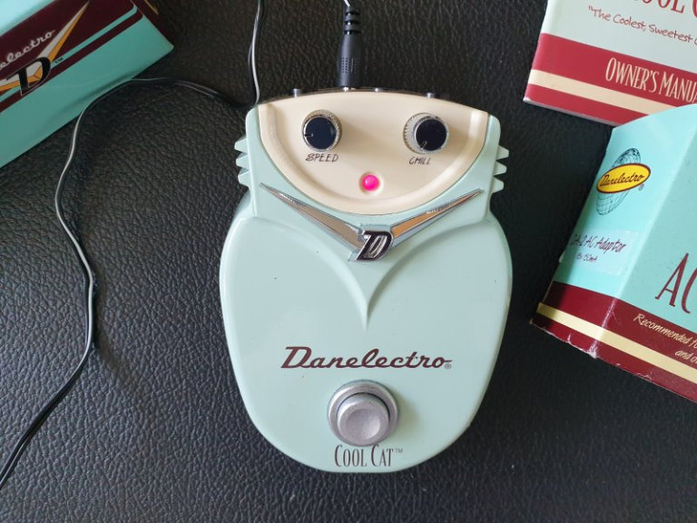 Fender Squire Stratocaster Guitar, with Marshall Amplifier and Danelectro Cool Cat Chorus effect.