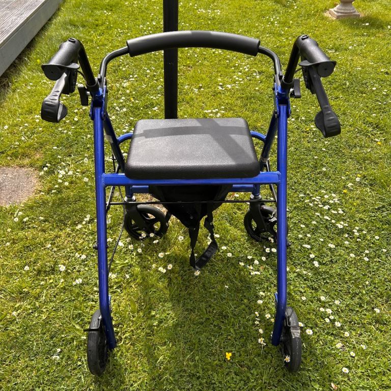 Blue Mobility Walker with Seat and Storage